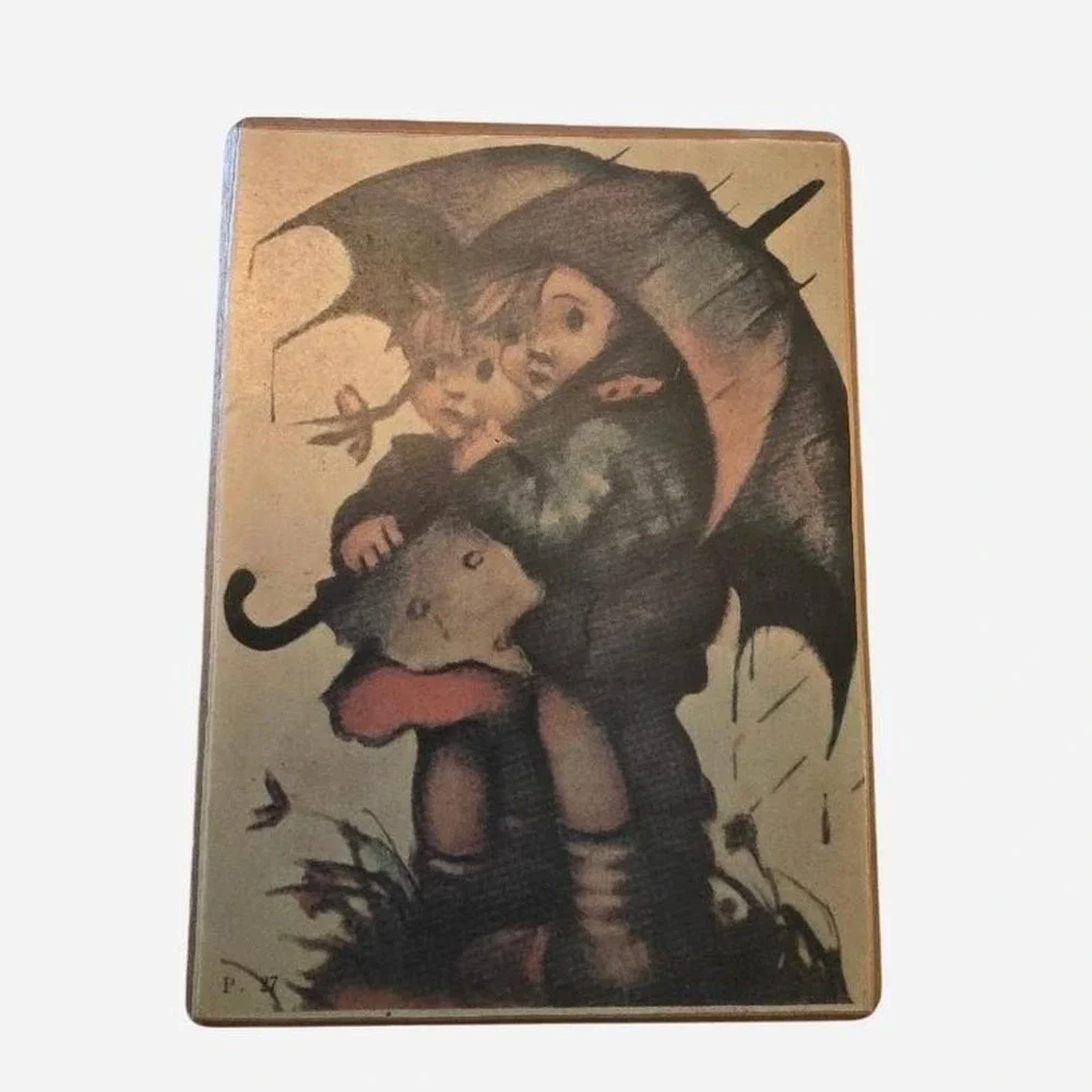 Vintage Working music box with cute‎ photo on front